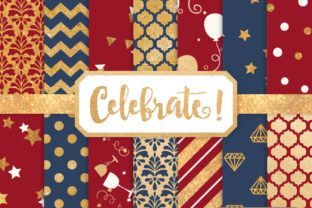 Americana Celebrate Gold Digital Paper Set