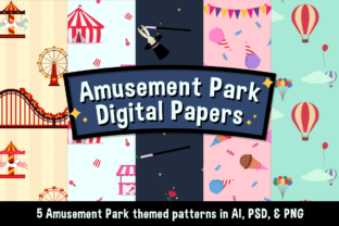 Amusement Park Themed Digital Papers: Playful, Print-Ready Design Assets for Creators