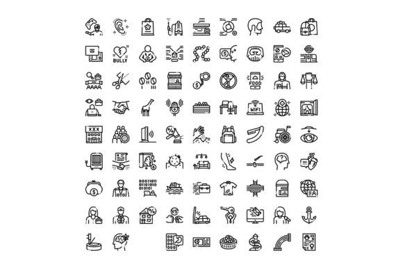 Diverse Line Icons Expressing Business C