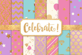 Fresh Girl Celebrate Gold Digital Paper Set