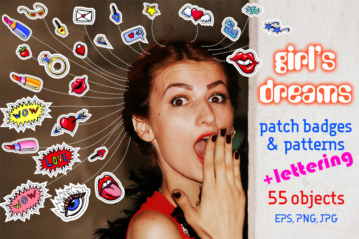 Girl’s Dreams: 80s Fashion Patches & Patterns