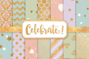 Grandmas Garden Celebrate Gold Digital Paper Set