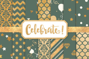 Hemlock Celebrate Gold Digital Paper Set
