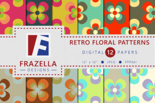 Retro Floral Design Digital Paper