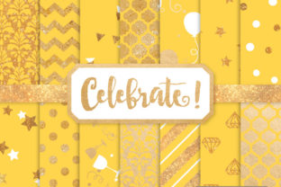 Sunshine Celebrate Gold Digital Paper Set: 15 Glittery, Seamless Patterns for Every Special Moment